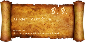 Binder Viktória névjegykártya